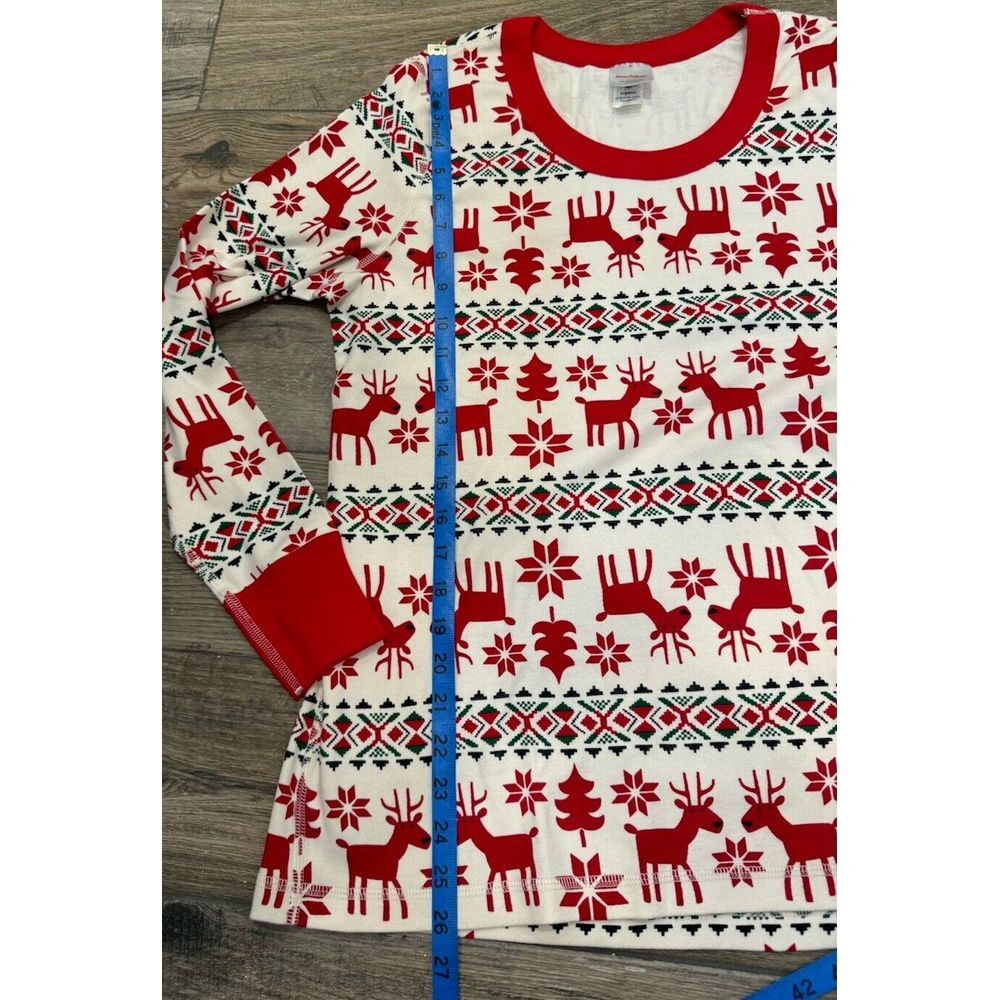 Hanna Andersson Women's Organic Cotton Pajama Top Size XL Dear Deer Christmas - Picture 3 of 5